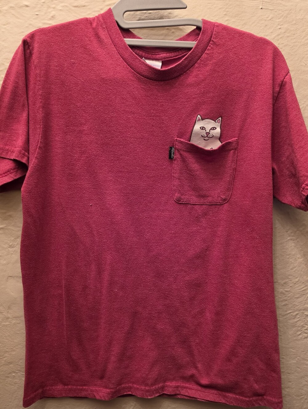 RIPNDIP Lord Nermal Pocket Tee Red Cat Graphic Shirt M